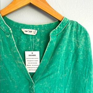 Green Acid Wash Tunic
